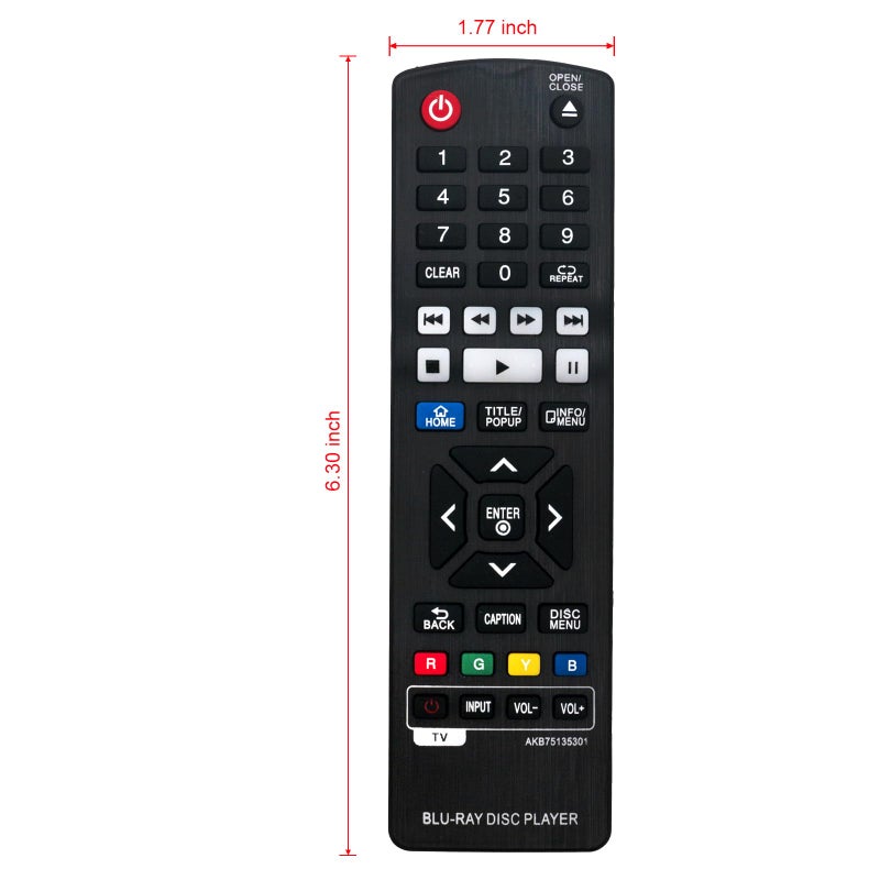 Vinabty AKB75135301 Replaced Remote fit for LG Blu-Ray Disc Player UBKM9 BP330 BP330N BP540 BP540N BP550 BP550N BP630 BP630N BP630S BPM33 BPM331 BPM331N BPM53 BPM54 BPM54N BPM55 BPM55N UP970 UBK90 BP430 - Image 4